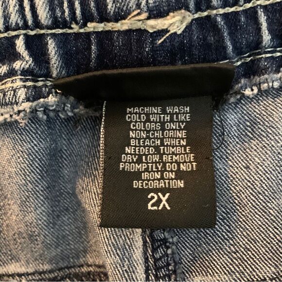 Dazi Size 2X Acid Wash Destroyed Denim Joggers - Picture 10 of 11